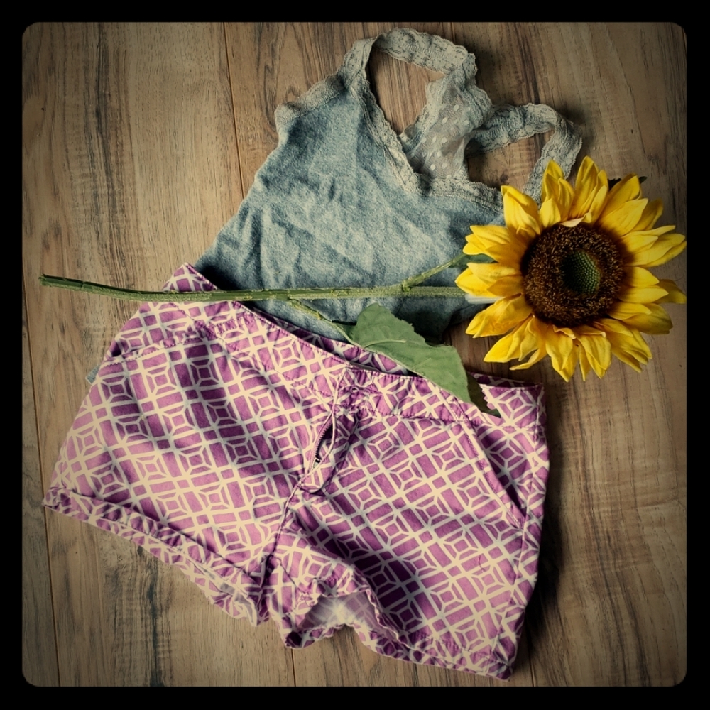 Purple print shorts girls size 12